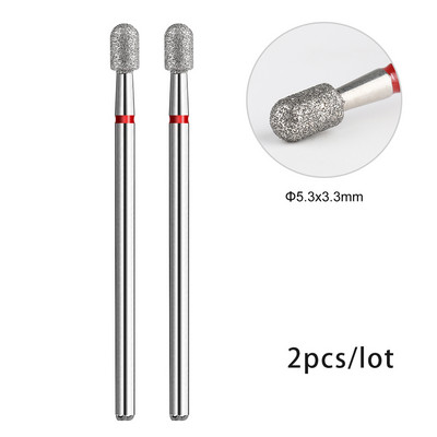 2 kom/lot Bitovi za nokte za manikuru za električnu bušilicu Dijamantna glodalica za manikuru Pedikura Rezač zanoktica Dodaci za nokte