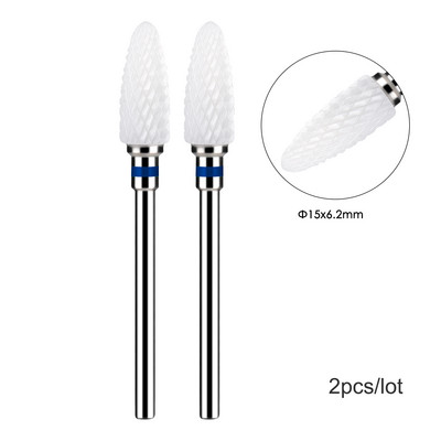 2 kom/lot Bitovi za nokte za manikuru za električnu bušilicu Dijamantna glodalica za manikuru Pedikura Rezač zanoktica Dodaci za nokte