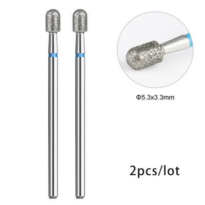 2 kom/lot Bitovi za nokte za manikuru za električnu bušilicu Dijamantna glodalica za manikuru Pedikura Rezač zanoktica Dodaci za nokte