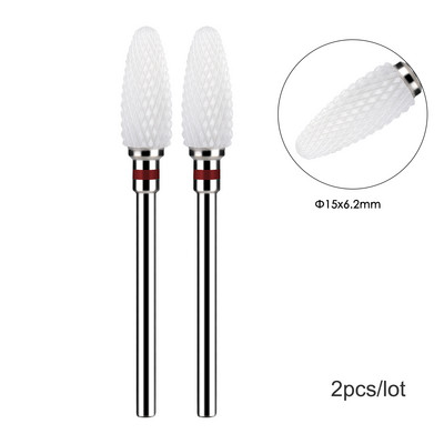 2 kom/lot Bitovi za nokte za manikuru za električnu bušilicu Dijamantna glodalica za manikuru Pedikura Rezač zanoktica Dodaci za nokte
