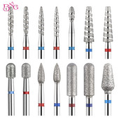 Bušilice za nokte 2 KOM Dijamantna svrdla za nokte Plamena svrdla za manikuru za zanoktice Odstranjivač mrtve kože Alati za glodanje