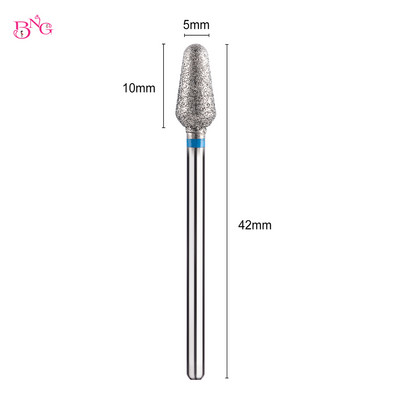 Bušilice za nokte 2 KOM Dijamantna svrdla za nokte Plamena svrdla za manikuru za zanoktice Odstranjivač mrtve kože Alati za glodanje