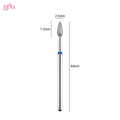 Bušilice za nokte 2 KOM Dijamantna svrdla za nokte Plamena svrdla za manikuru za zanoktice Odstranjivač mrtve kože Alati za glodanje