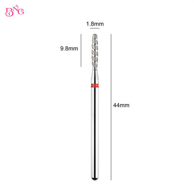 Bušilice za nokte 2 KOM Dijamantna svrdla za nokte Plamena svrdla za manikuru za zanoktice Odstranjivač mrtve kože Alati za glodanje