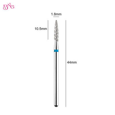 Bušilice za nokte 2 KOM Dijamantna svrdla za nokte Plamena svrdla za manikuru za zanoktice Odstranjivač mrtve kože Alati za glodanje