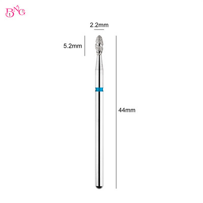 Bušilice za nokte 2 KOM Dijamantna svrdla za nokte Plamena svrdla za manikuru za zanoktice Odstranjivač mrtve kože Alati za glodanje
