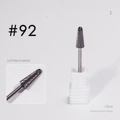 3/32 collu volframa karbīda nagu urbji akrila gēla nagiem kutikulas griezēji manikīrs pedikīrs Embout Ponceuse Ongle