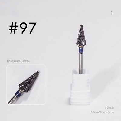 3/32 collu volframa karbīda nagu urbji akrila gēla nagiem kutikulas griezēji manikīrs pedikīrs Embout Ponceuse Ongle