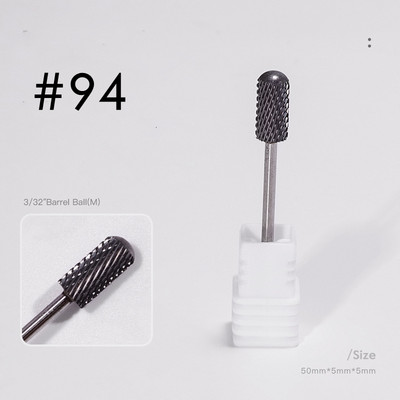 3/32 collu volframa karbīda nagu urbji akrila gēla nagiem kutikulas griezēji manikīrs pedikīrs Embout Ponceuse Ongle