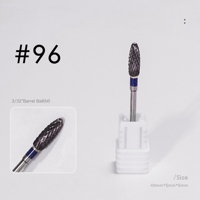 3/32 collu volframa karbīda nagu urbji akrila gēla nagiem kutikulas griezēji manikīrs pedikīrs Embout Ponceuse Ongle