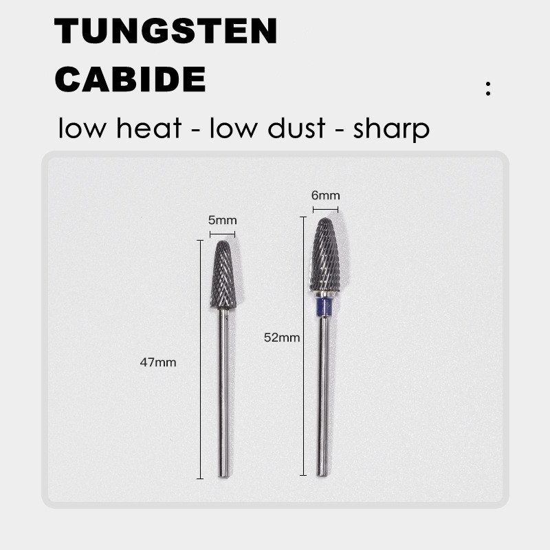 3/32 collu volframa karbīda nagu urbji akrila gēla nagiem kutikulas griezēji manikīrs pedikīrs Embout Ponceuse Ongle