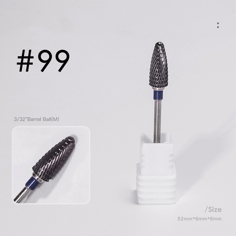 3/32 collu volframa karbīda nagu urbji akrila gēla nagiem kutikulas griezēji manikīrs pedikīrs Embout Ponceuse Ongle