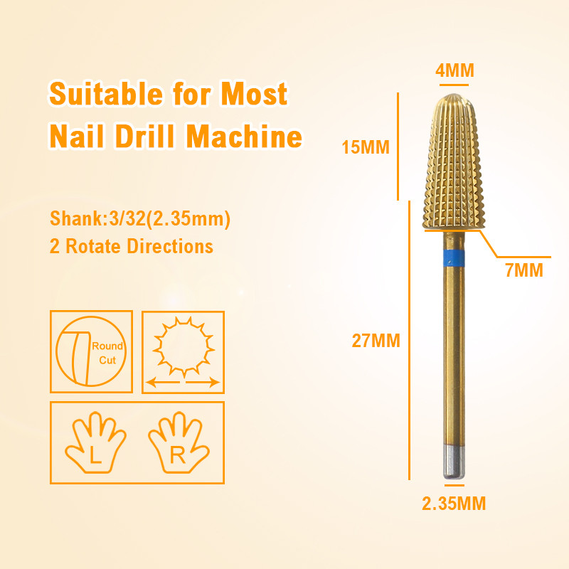 5 vienā volframa karbīda nagu urbjmašīnas divu rotāciju vulkāna tornado frēzēšanas griezējs nagu pulēšanas želeja noņemšanas manikīra instrumenti