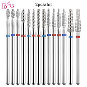 2 kom/lot Tornado plamena dijamantna svrdla za nokte za rusku manikuru 3/32" svrdla za nokte zanoktice Rezači Rotacijski alat za bušenje