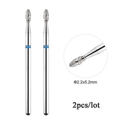 2 kom/lot Tornado plamena dijamantna svrdla za nokte za rusku manikuru 3/32" svrdla za nokte zanoktice Rezači Rotacijski alat za bušenje