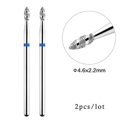 2 kom/lot Tornado plamena dijamantna svrdla za nokte za rusku manikuru 3/32" svrdla za nokte zanoktice Rezači Rotacijski alat za bušenje