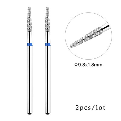 2 kom/lot Tornado plamena dijamantna svrdla za nokte za rusku manikuru 3/32" svrdla za nokte zanoktice Rezači Rotacijski alat za bušenje
