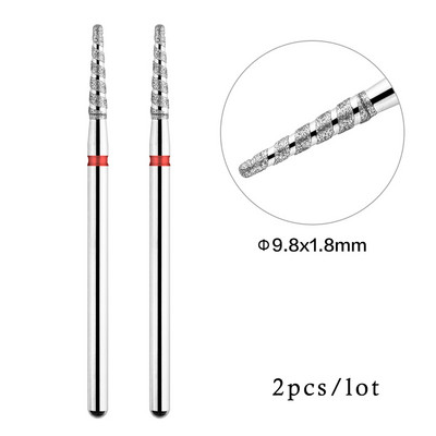 2 kom/lot Tornado plamena dijamantna svrdla za nokte za rusku manikuru 3/32" svrdla za nokte zanoktice Rezači Rotacijski alat za bušenje
