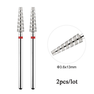 2 kom/lot Tornado plamena dijamantna svrdla za nokte za rusku manikuru 3/32" svrdla za nokte zanoktice Rezači Rotacijski alat za bušenje