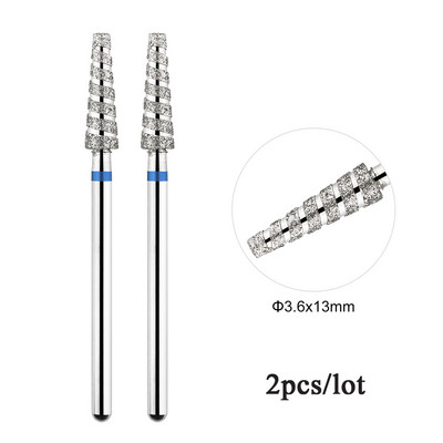 2 kom/lot Tornado plamena dijamantna svrdla za nokte za rusku manikuru 3/32" svrdla za nokte zanoktice Rezači Rotacijski alat za bušenje