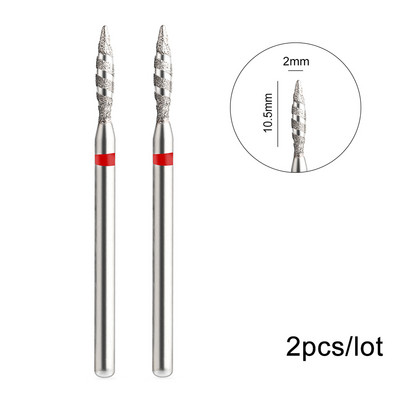 2 kom/lot Tornado plamena dijamantna svrdla za nokte za rusku manikuru 3/32" svrdla za nokte zanoktice Rezači Rotacijski alat za bušenje