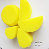 5 gab. Melns Dzeltens Rozā apļveida ūdens pilieni pusapaļas sejas krāsošanas sūklis