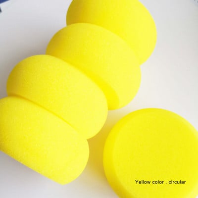 5 gab. Melns Dzeltens Rozā apļveida ūdens pilieni pusapaļas sejas krāsošanas sūklis