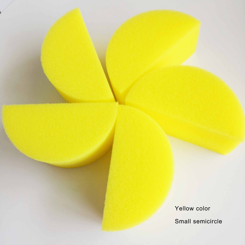 5 gab. Melns Dzeltens Rozā apļveida ūdens pilieni pusapaļas sejas krāsošanas sūklis