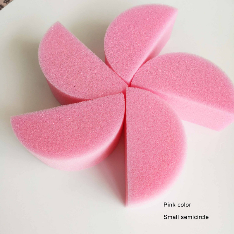 5 gab. Melns Dzeltens Rozā apļveida ūdens pilieni pusapaļas sejas krāsošanas sūklis