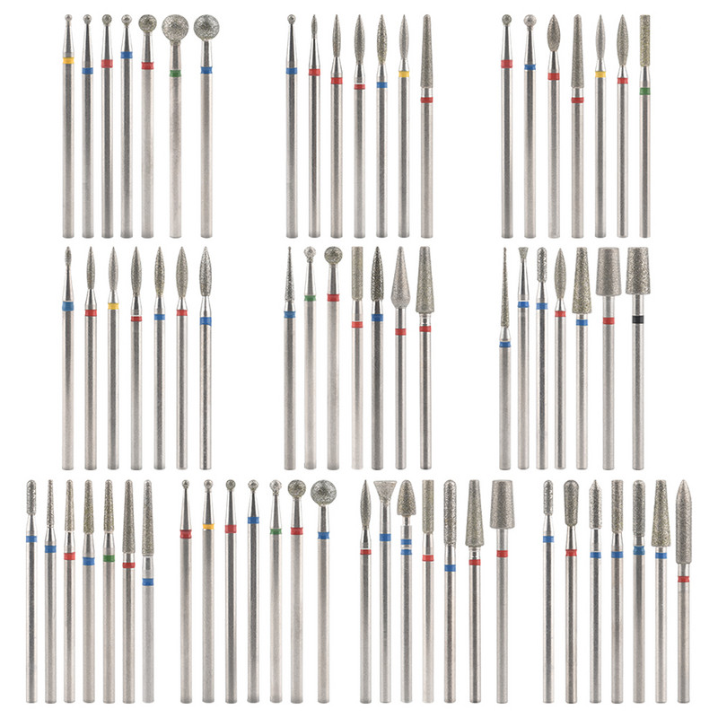 7gab nagu urbjmašīnas dimanta uzgaļi elektriskā manikīra pedikīra mašīnai frēzēšanas griezēja nagu vīles noņemšanas želejas lakas piederumi