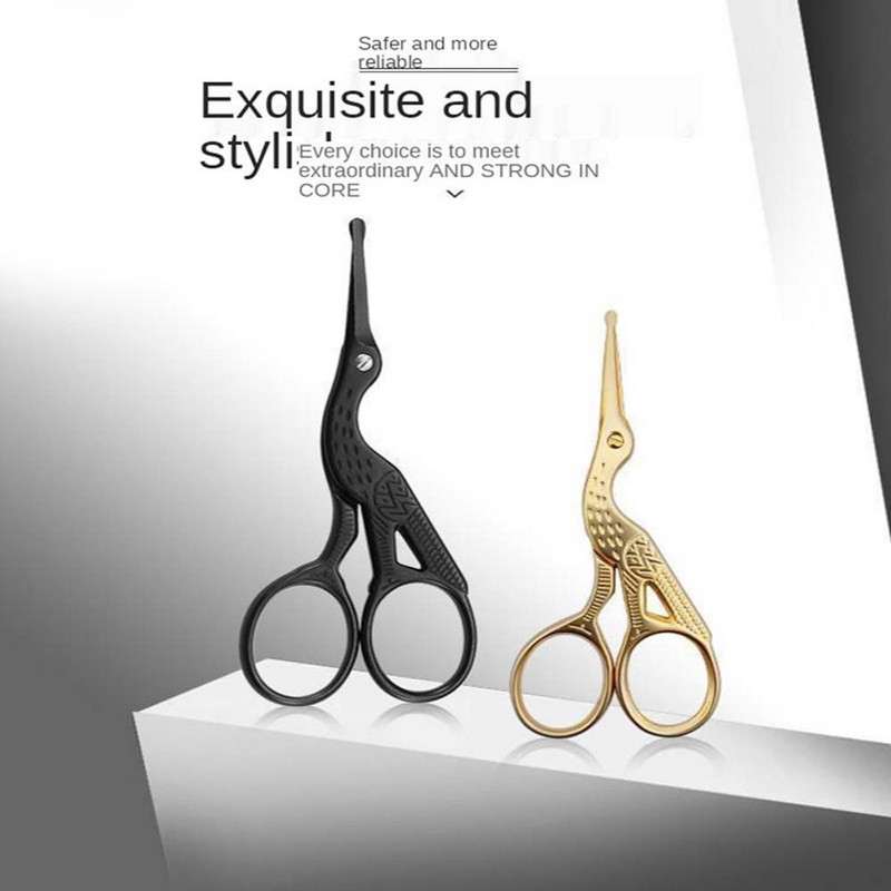 Instrumente Instrument de machiaj din oțel inoxidabil Macara Foarfece de frumusețe Trimmere de păr pentru nas Ras gene Epilator Tăiere sprâncene