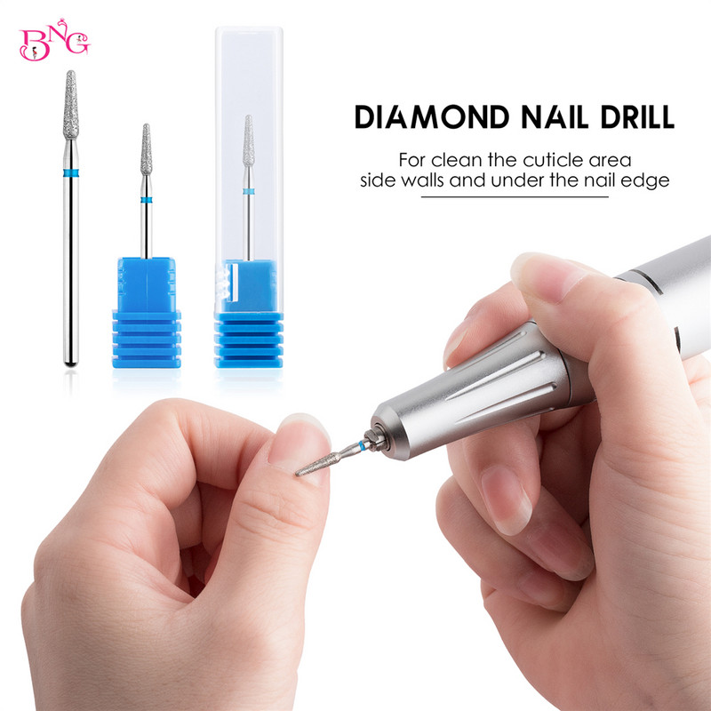BNG Spear dijamantno svrdlo za nokte 3/32" rotirajući rezač čičaka Rezači za manikuru Dodatak za bušilice Alat za uljepšavanje zanoktica