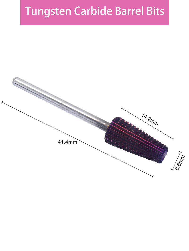 Purpursarkani 2 Way 5 IN 1 karbīda daudzfunkciju apaļie volframa karbīda naglu frēzēšanas urbji Divkāršai lietošanai