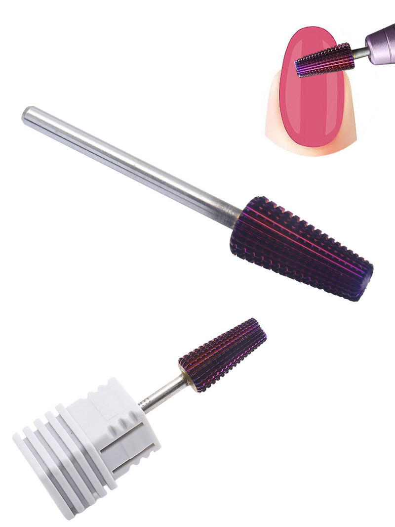 Purpursarkani 2 Way 5 IN 1 karbīda daudzfunkciju apaļie volframa karbīda naglu frēzēšanas urbji Divkāršai lietošanai