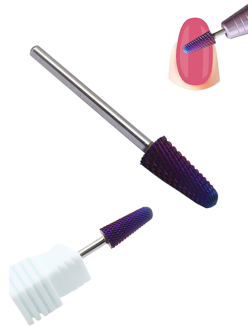 Purpursarkani 2 Way 5 IN 1 karbīda daudzfunkciju apaļie volframa karbīda naglu frēzēšanas urbji Divkāršai lietošanai