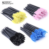 5/50/100 gab Skropstu pieaudzēšana Vienreizējās lietošanas grims Uzacu birstīte Skropstu tuša zizlis aplikators Skropstas Kosmētikas birstes grima komplekti