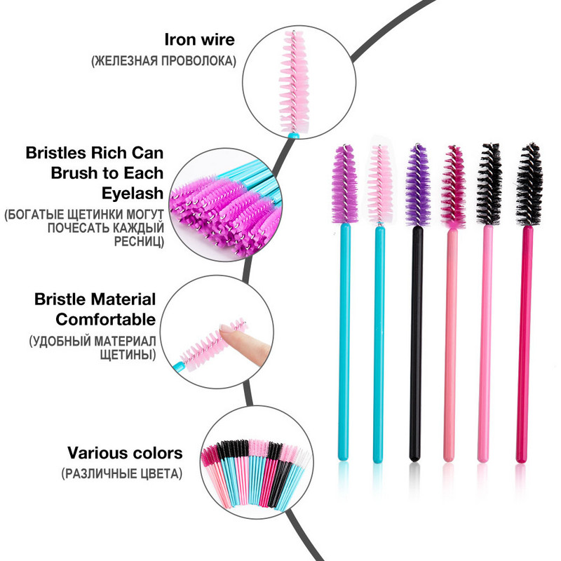 50kom/pakiranje Jednokratne četkice za trepavice Trepavice Kozmetička četkica Štapići za maskaru Alat za nadogradnju trepavica Alat za navijanje Alati za šminkanje