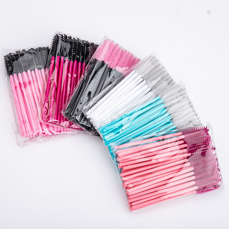 50kom/pakiranje Jednokratne četkice za trepavice Trepavice Kozmetička četkica Štapići za maskaru Alat za nadogradnju trepavica Alat za navijanje Alati za šminkanje