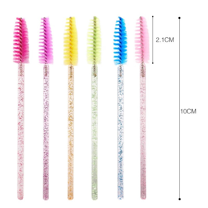 50gab Skropstu birstīšu pieaudzēšana vienreizējās lietošanas skropstas grima birstes uzacu skropstu tušas zizlis aplikators elastīgs var saliekt