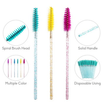 100/20 Μίας χρήσης Mascara Wands Applicator Eyelash Brush Spoolies for Eye Lash Extension, Crystal Cosmetic για τα φρύδια και το μακιγιάζ