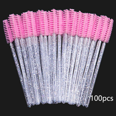 100/20 vienreizējās lietošanas skropstu tušu nūjiņas aplikators skropstu birstītes skropstu pieaudzēšanai, uzacu un kosmētikas kristāliska kosmētika