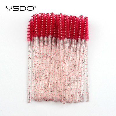 5/50 gab. Vienreizējās lietošanas kristāla skropstu birstīte Skropstu tušu nūjiņas Aplikators Pagarinātās Skropstas Lūpu Birstes Profesionāls kosmētikas skaistumkopšanas rīks