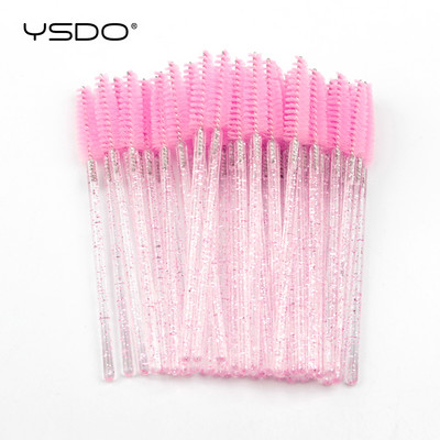 5/50 gab. Vienreizējās lietošanas kristāla skropstu birstīte Skropstu tušu nūjiņas Aplikators Pagarinātās Skropstas Lūpu Birstes Profesionāls kosmētikas skaistumkopšanas rīks