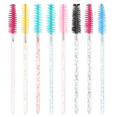 50/100 gab Vienreizējās lietošanas kristāla skropstu birste ķemme Skropstu pieaudzēšana skropstu tuša nūjiņas grima birstes profesionāli skaistumkopšanas rīki