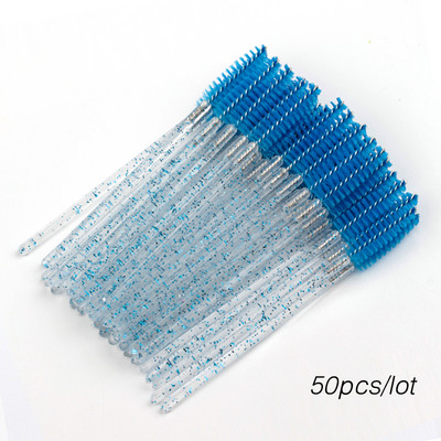 50gab Skropstu birstīšu komplekts Vienreizējās lietošanas skropstu tušas Crystal Wands Mikro birstes skropstām grims Profesionāls skaistumkopšanas rīks