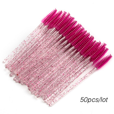 50gab Skropstu birstīšu komplekts Vienreizējās lietošanas skropstu tušas Crystal Wands Mikro birstes skropstām grims Profesionāls skaistumkopšanas rīks