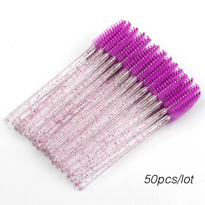 50gab Skropstu birstīšu komplekts Vienreizējās lietošanas skropstu tušas Crystal Wands Mikro birstes skropstām grims Profesionāls skaistumkopšanas rīks