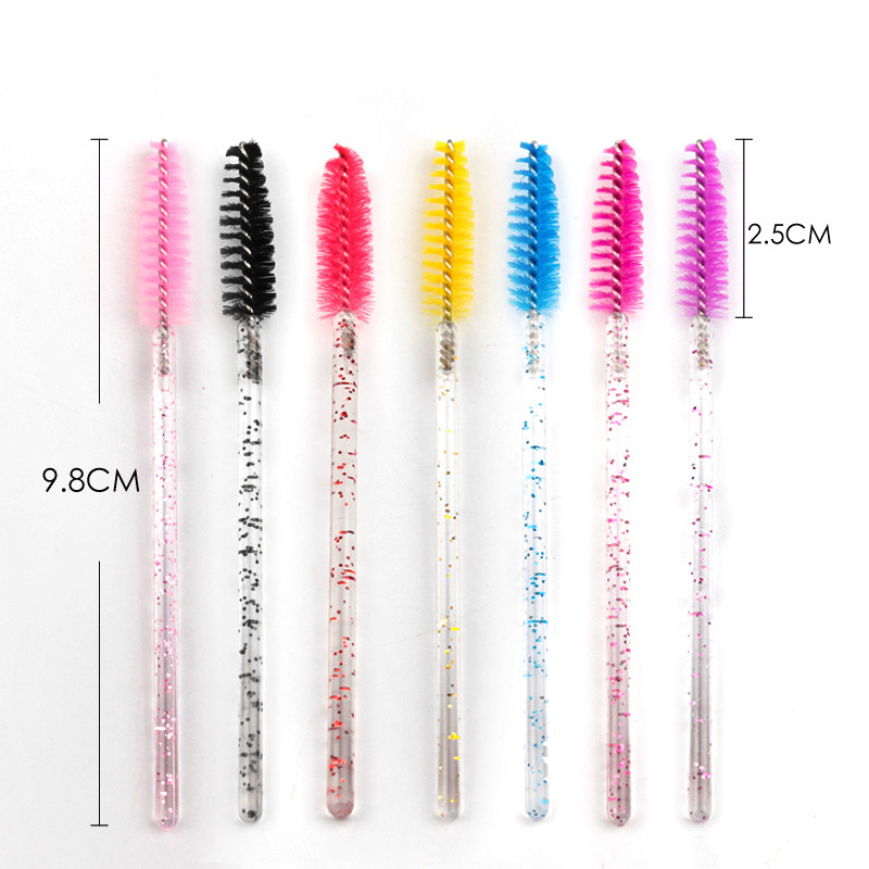 50gab Skropstu birstīšu komplekts Vienreizējās lietošanas skropstu tušas Crystal Wands Mikro birstes skropstām grims Profesionāls skaistumkopšanas rīks