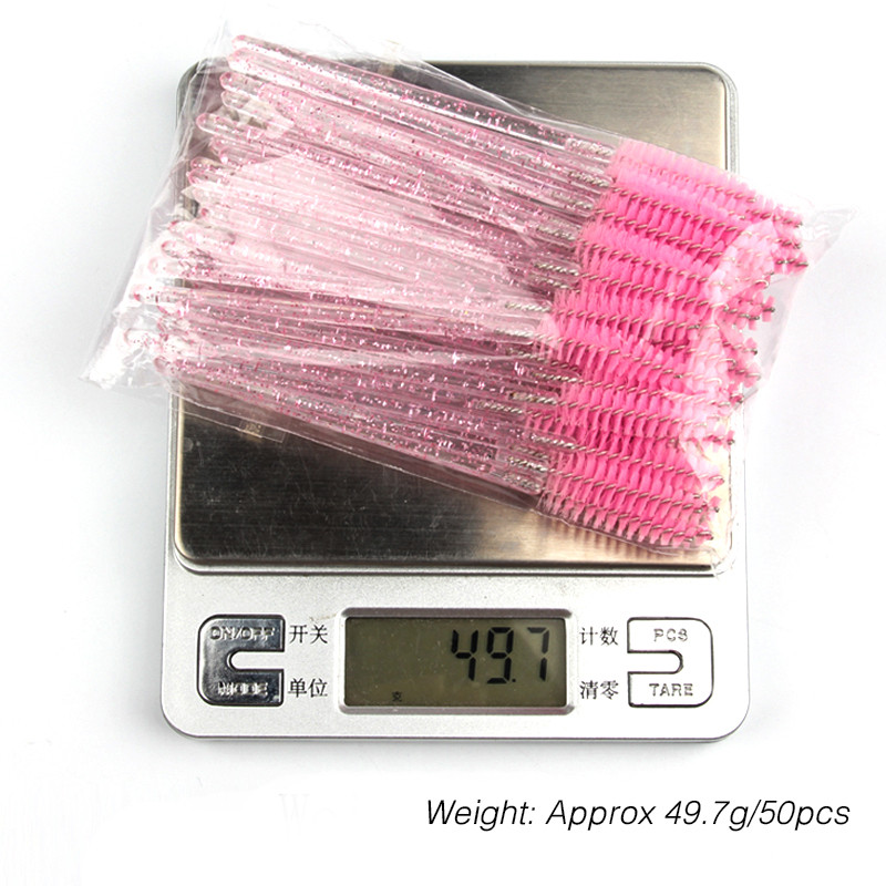 50gab Skropstu birstīšu komplekts Vienreizējās lietošanas skropstu tušas Crystal Wands Mikro birstes skropstām grims Profesionāls skaistumkopšanas rīks