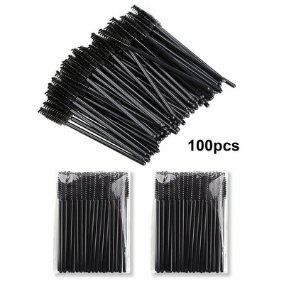 100KOM Četkica za trepavice Jednokratni štapići za nanošenje maskare Spoolies Četke za šminku Trepavice za oči Kozmetička četkica Alat za nadogradnju trepavica